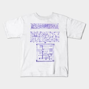 sketches in blue Kids T-Shirt